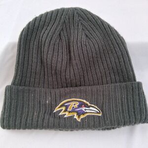 Baltimore Ravens Fanatics NFL Knit Beanie Hat Cuff Cap Charcoal Gray Licensed